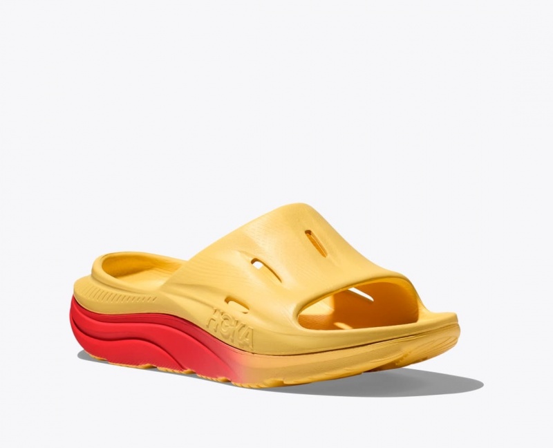 Men's HOKA Ora Recovery 3 Slide Orange / Red | PQKFU-9718