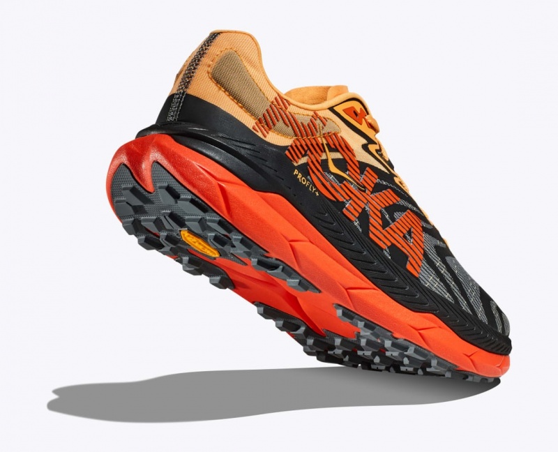 Men's HOKA Tecton X 2 Trail Running Shoes Black / Orange / Red | USPQZ-6475