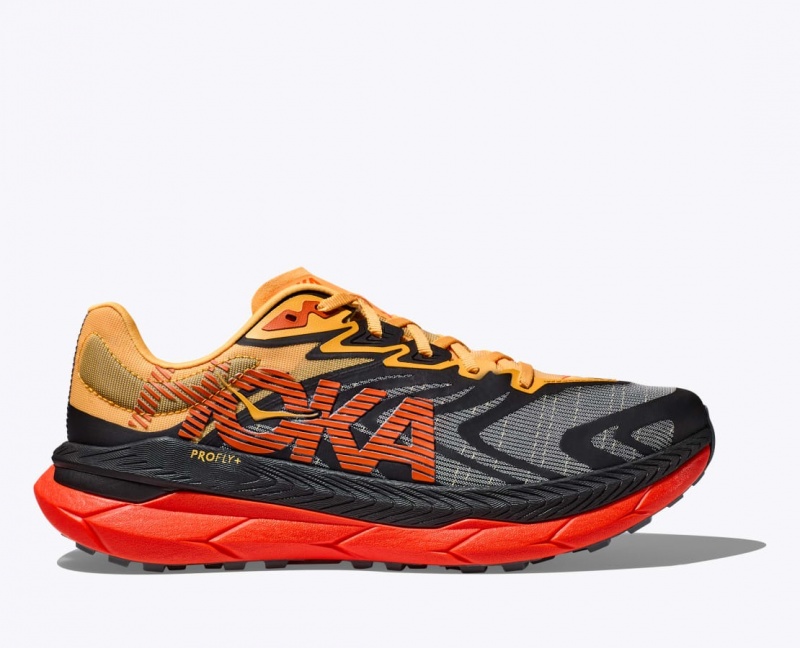 Men\'s HOKA Tecton X 2 Trail Running Shoes Black / Orange / Red | USPQZ-6475