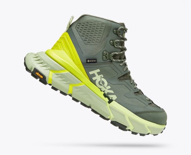 Men's HOKA TenNine Hike GTX Hiking Boots Green | OJKPG-7360