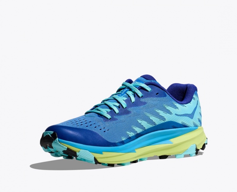 Men's HOKA Torrent 3 Trail Running Shoes Blue / Green | OTWLG-8143