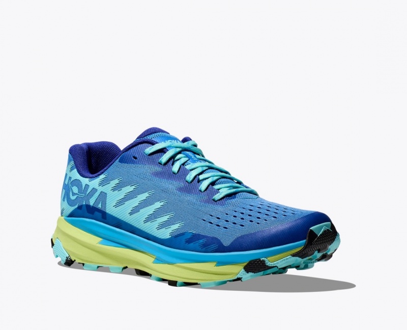 Men's HOKA Torrent 3 Trail Running Shoes Blue / Green | OTWLG-8143