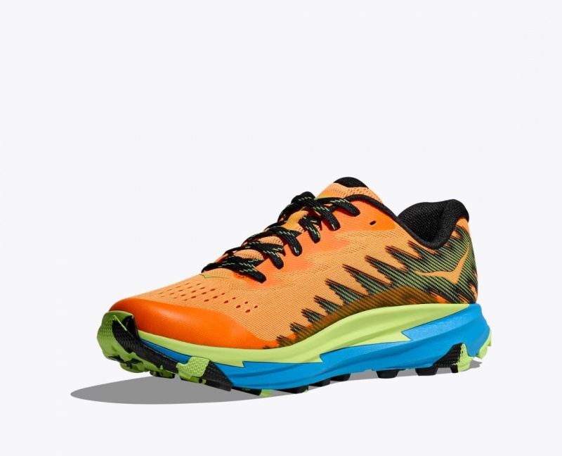 Men's HOKA Torrent 3 Trail Running Shoes Orange / Green | UKSLP-1085