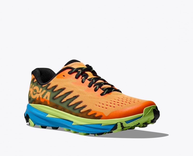 Men's HOKA Torrent 3 Trail Running Shoes Orange / Green | UKSLP-1085