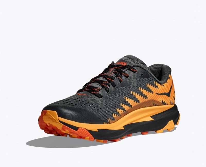 Men's HOKA Torrent 3 Trail Running Shoes Black / Orange | KBJPX-9685