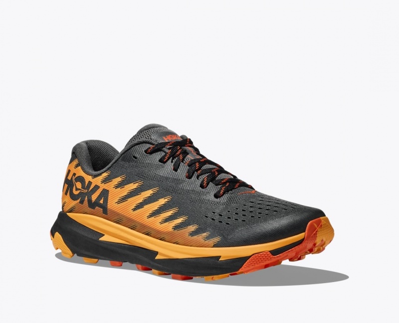 Men's HOKA Torrent 3 Trail Running Shoes Black / Orange | KBJPX-9685