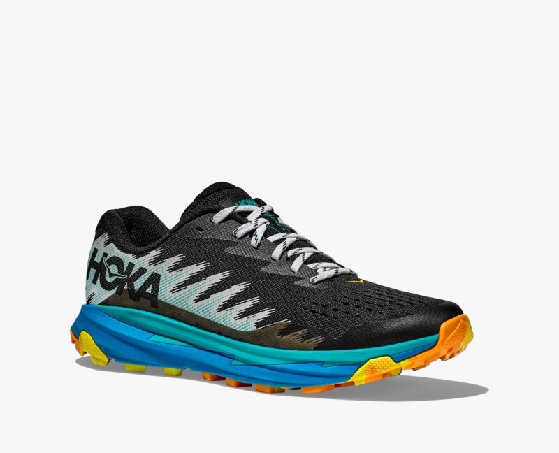 Men's HOKA Torrent 3 Trail Running Shoes Black / Blue | KYAIU-5684