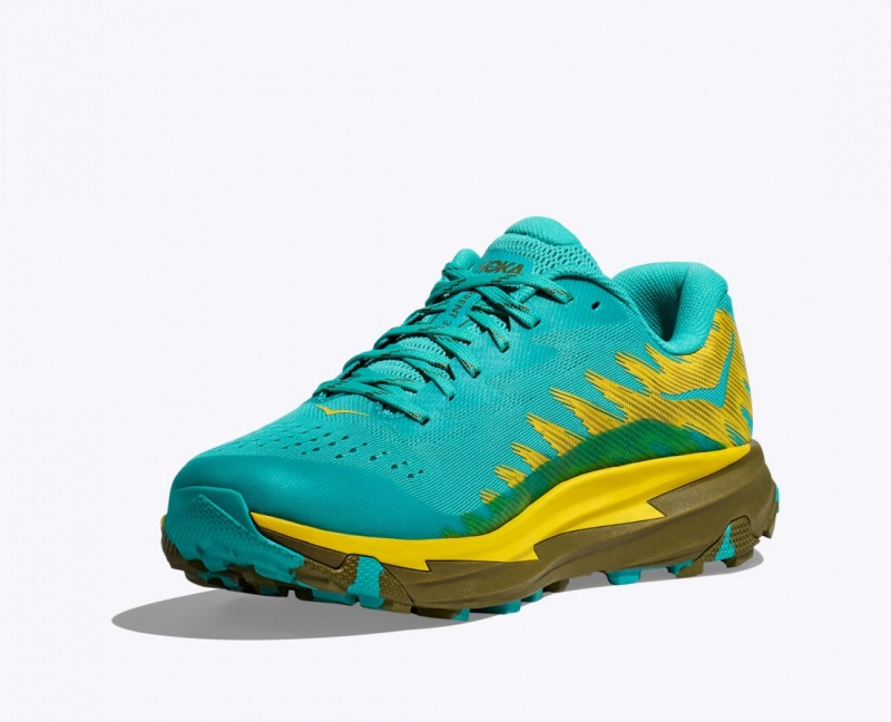 Men's HOKA Torrent 3 Trail Running Shoes Turquoise / Yellow | CYLKS-6192