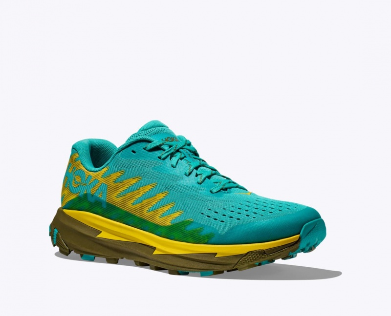 Men's HOKA Torrent 3 Trail Running Shoes Turquoise / Yellow | CYLKS-6192