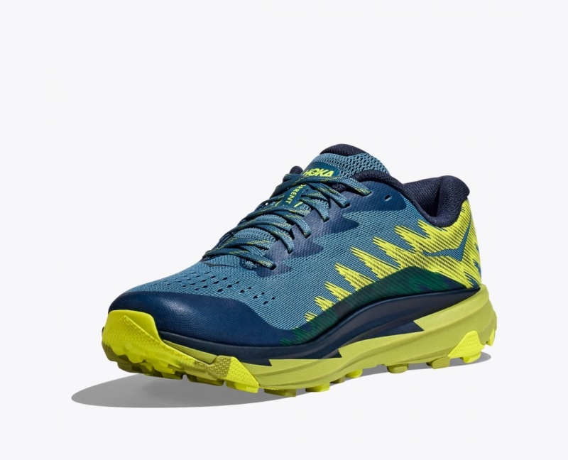 Men's HOKA Torrent 3 Trail Running Shoes Dark Blue / Green | GEXLP-6045