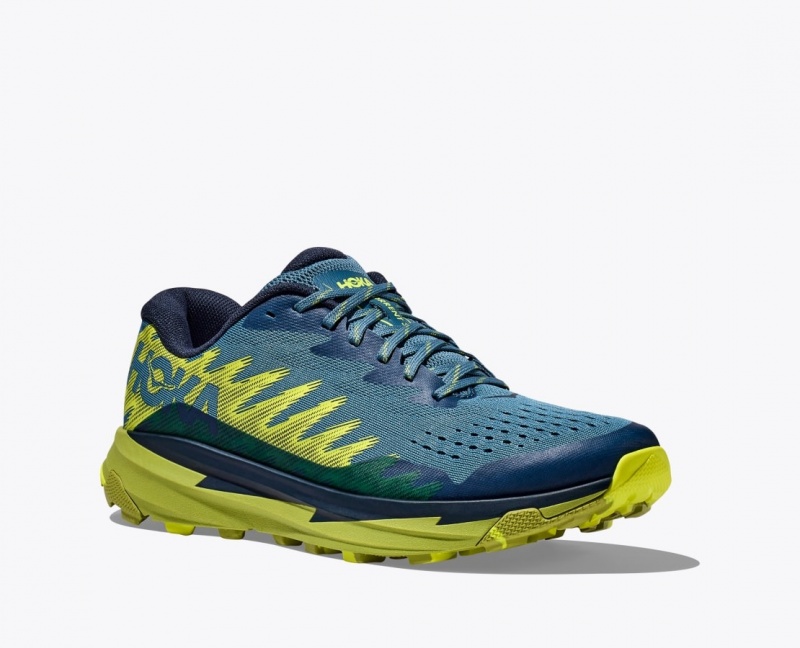 Men's HOKA Torrent 3 Trail Running Shoes Dark Blue / Green | GEXLP-6045