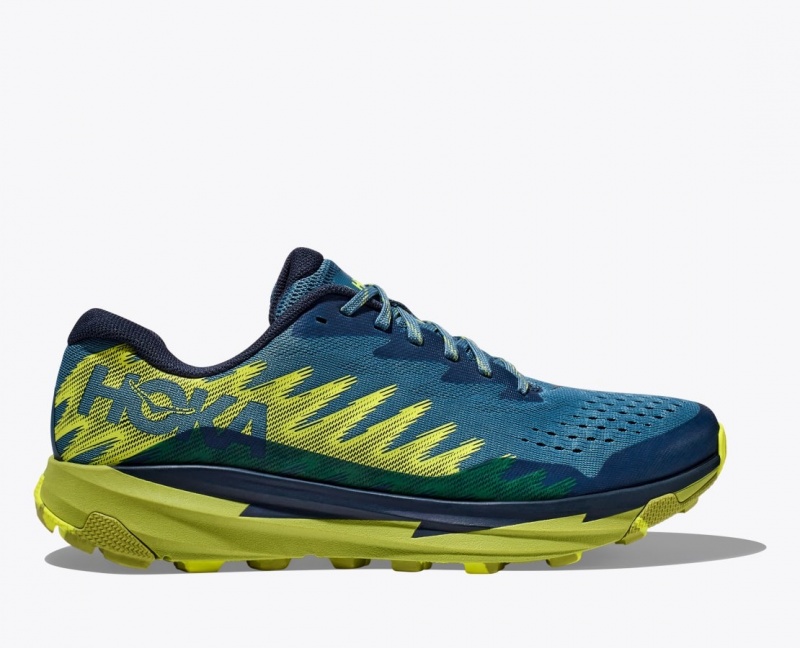 Men\'s HOKA Torrent 3 Trail Running Shoes Dark Blue / Green | GEXLP-6045