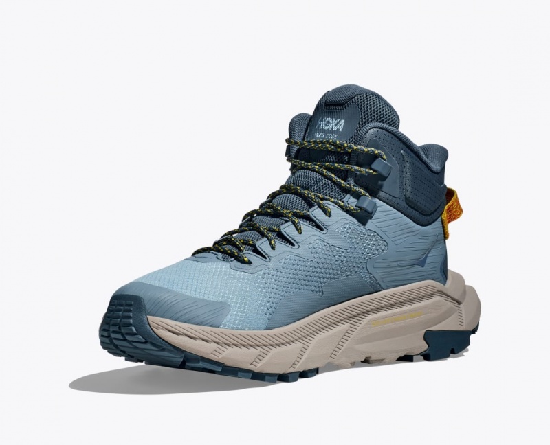 Men's HOKA Trail Code GTX Hiking Boots Blue | HIXSO-3528