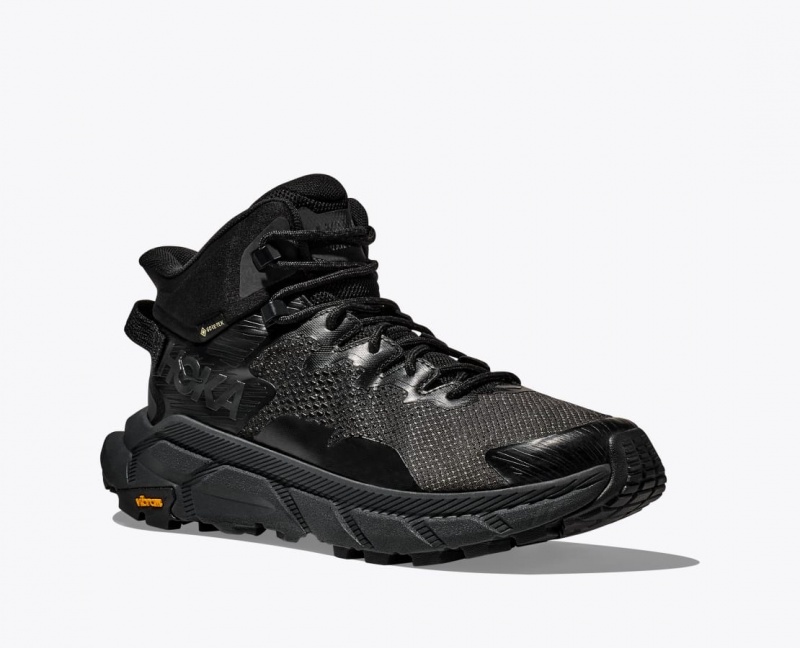 Men's HOKA Trail Code GTX Hiking Boots Black | PYBQK-3714