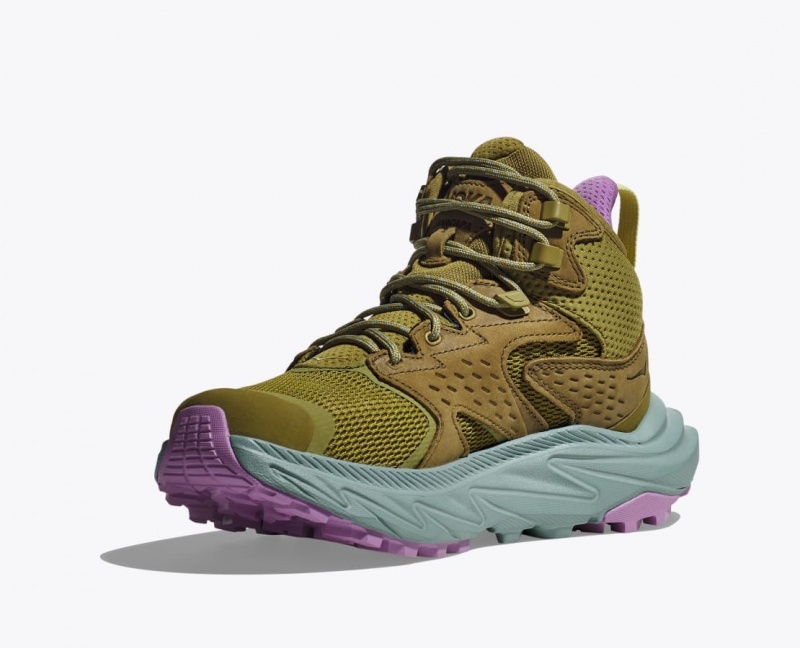 Women's HOKA Anacapa 2 Mid GTX Hiking Boots Olive | SYIEM-9427