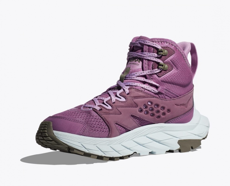 Women's HOKA Anacapa Breeze Mid Hiking Boots Pink | IKPHW-5604