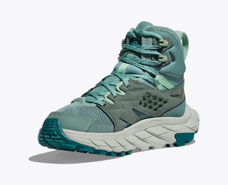 Women's HOKA Anacapa Breeze Mid Hiking Boots Turquoise | DFMQE-9065