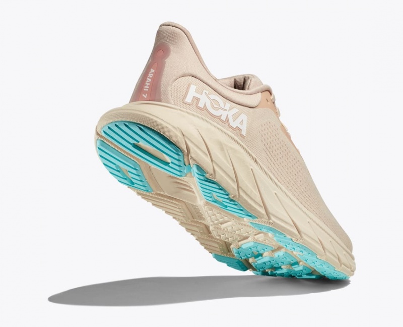 Women's HOKA Arahi 7 Running Shoes Khaki | YQUCB-8964