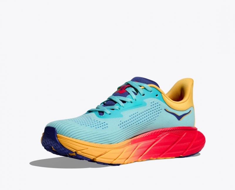 Women's HOKA Arahi 7 Running Shoes Turquoise / Orange | QCGLT-2340