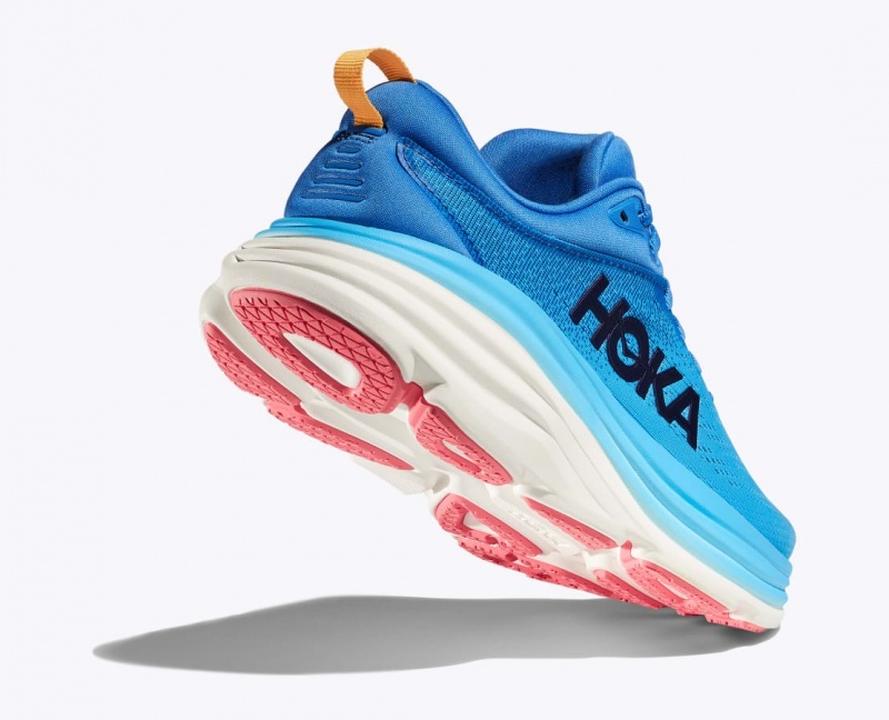 Women's HOKA Bondi 8 Running Shoes Blue | NKPCB-5032