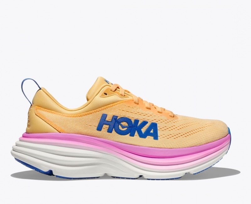 Women\'s HOKA Bondi 8 Running Shoes Light Orange / Pink | SELXC-0642