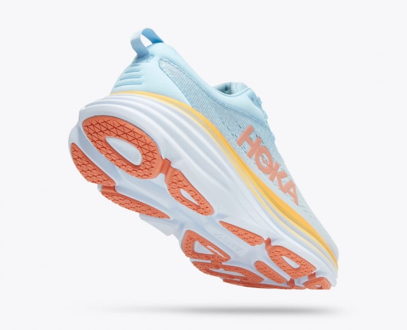 Women's HOKA Bondi 8 Running Shoes Light Blue | UXLRM-2158