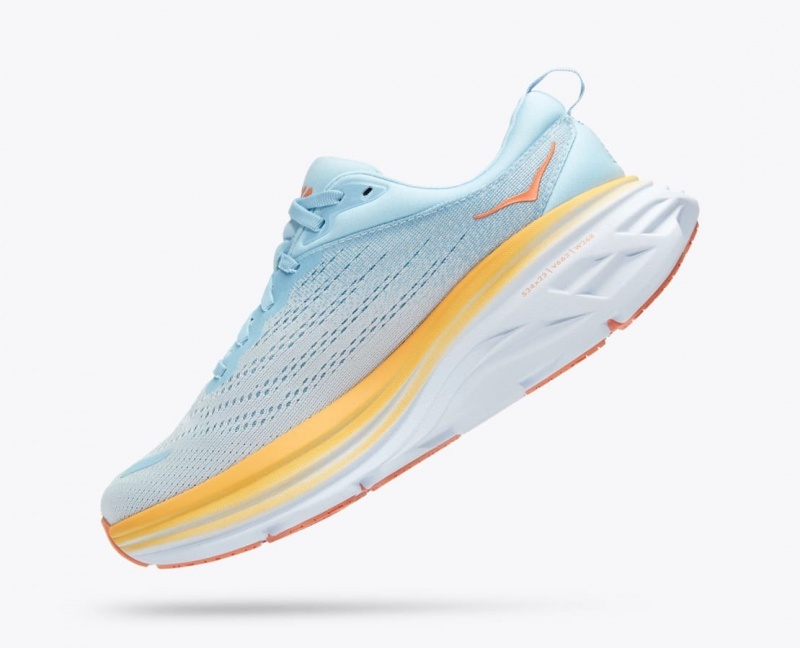 Women's HOKA Bondi 8 Running Shoes Light Blue | UXLRM-2158