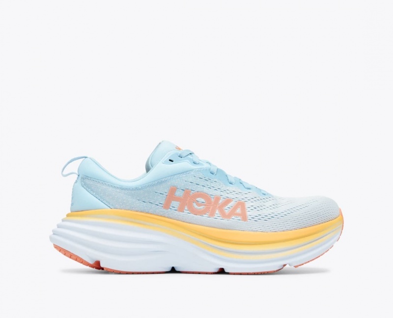 Women\'s HOKA Bondi 8 Running Shoes Light Blue | UXLRM-2158