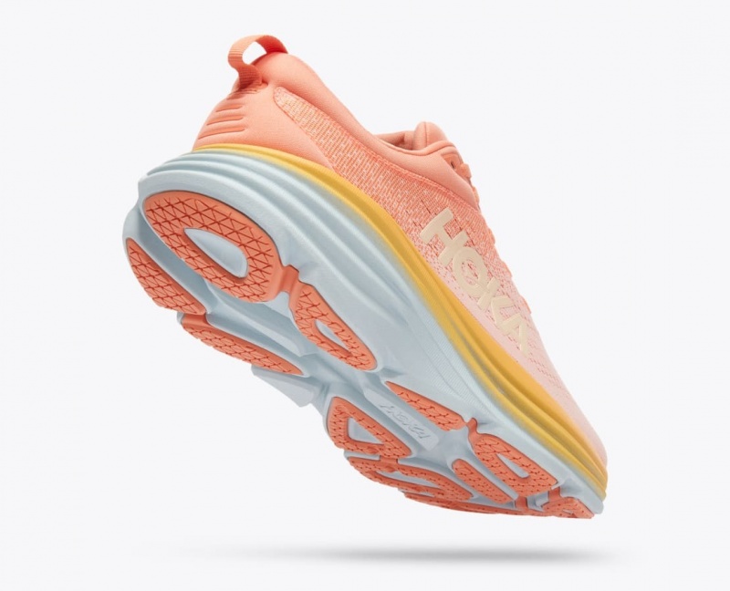 Women's HOKA Bondi 8 Running Shoes Light Coral | WNEBP-1802