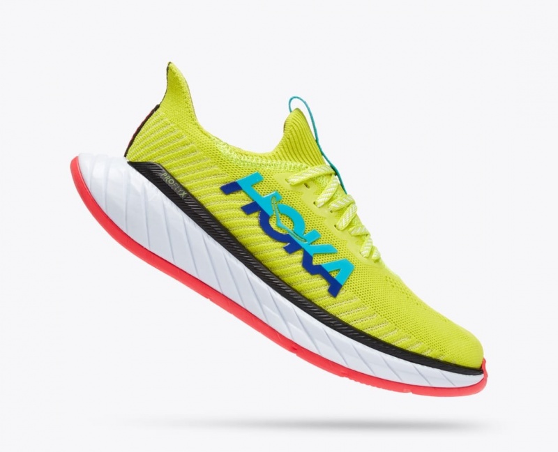 Women's HOKA Carbon X 3 Running Shoes Green / Turquoise | JKNTY-5218