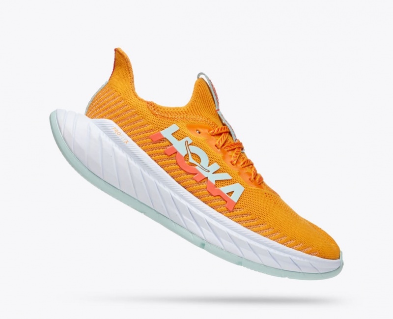 Women's HOKA Carbon X 3 Running Shoes Orange / Coral | DJRAL-6190