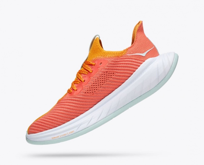 Women's HOKA Carbon X 3 Running Shoes Orange / Coral | DJRAL-6190