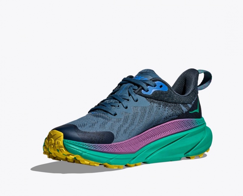 Women's HOKA Challenger 7 GTX Trail Running Shoes Dark Blue | AGCJF-3842