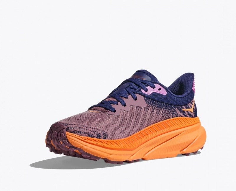 Women's HOKA Challenger 7 Trail Running Shoes Light Purple / Navy | NVBLT-9085