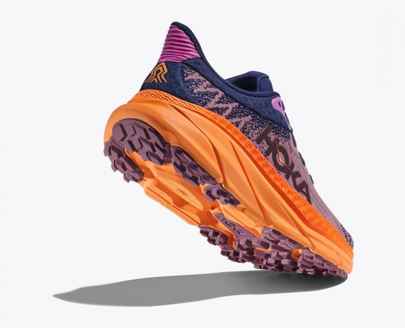 Women's HOKA Challenger 7 Trail Running Shoes Light Purple / Navy | NVBLT-9085