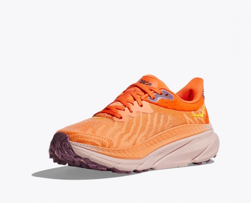 Women's HOKA Challenger 7 Trail Running Shoes Orange | CZOEM-0863