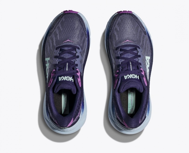 Women's HOKA Challenger 7 Trail Running Shoes Purple | UKMFG-2543