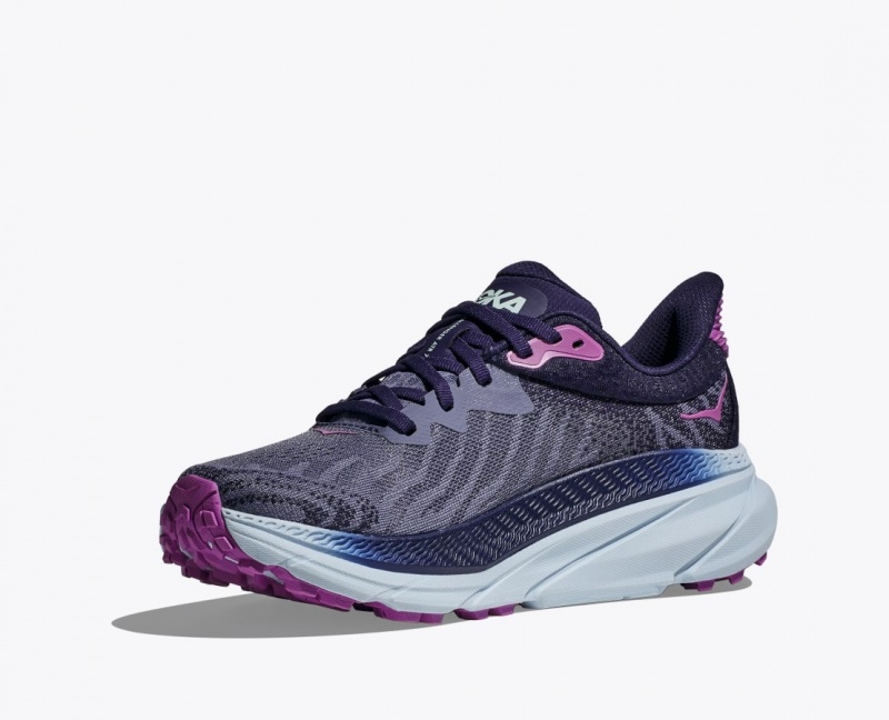 Women's HOKA Challenger 7 Trail Running Shoes Purple | UKMFG-2543