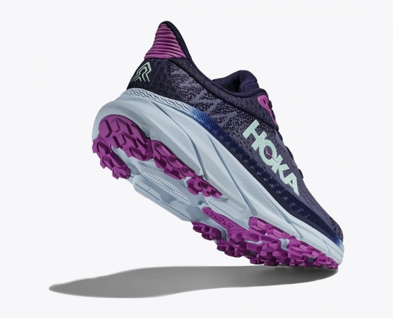 Women's HOKA Challenger 7 Trail Running Shoes Purple | UKMFG-2543