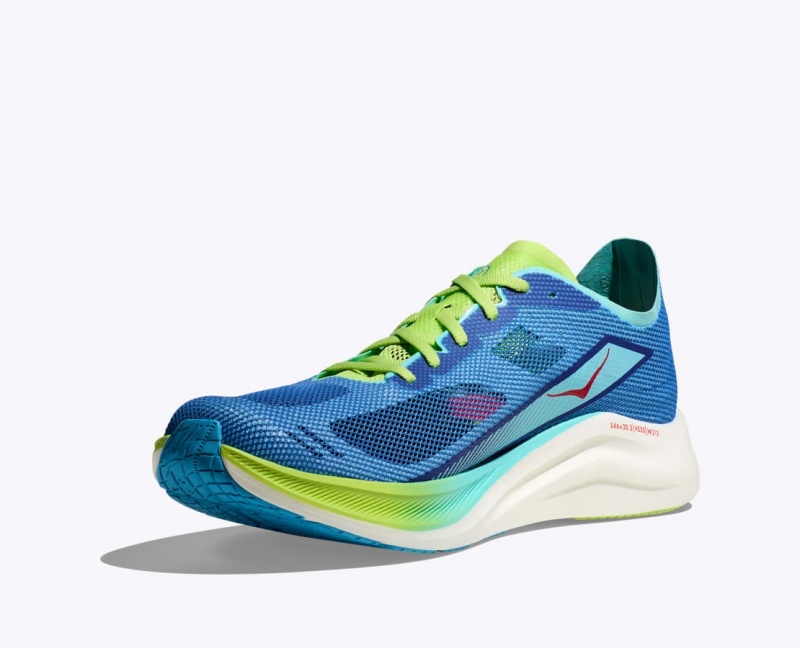 Women's HOKA Cielo Road Running Shoes Blue / Green | PTDLB-2739