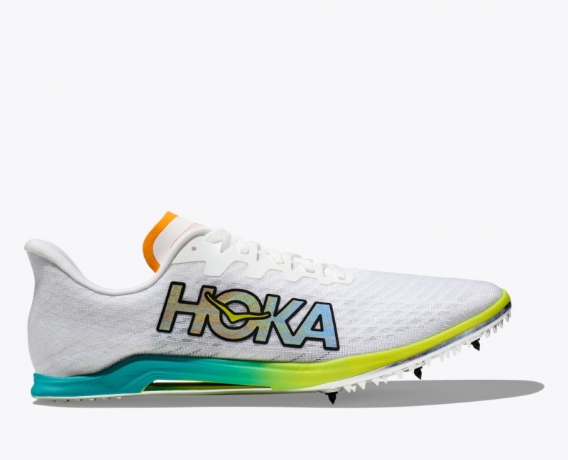 Women\'s HOKA Cielo X 2 MD Track Spikes White / Grey | DQUTJ-9037