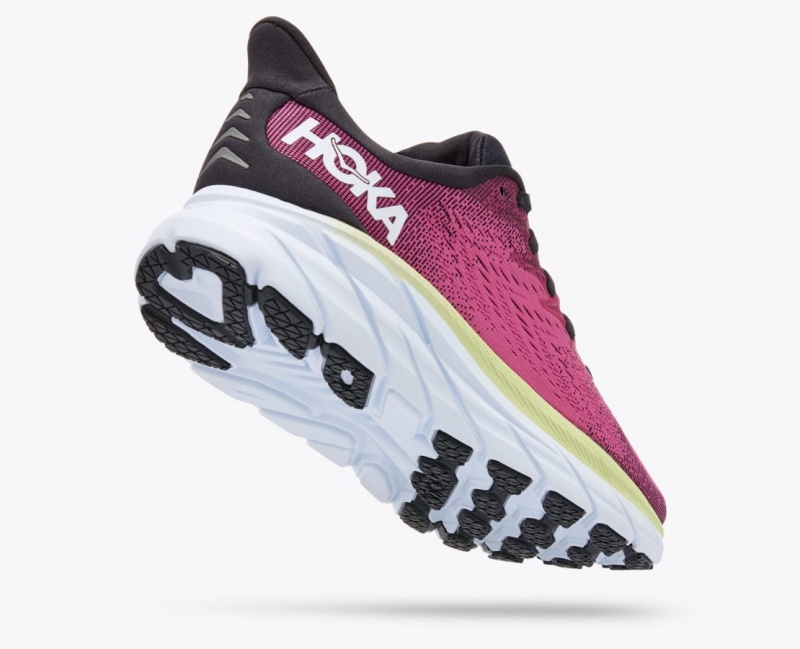 Women's HOKA Clifton 8 Running Shoes Light Burgundy | NHUEX-0792