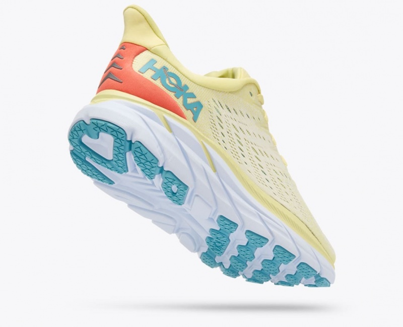 Women's HOKA Clifton 8 Running Shoes Light Yellow | IAKDT-4591