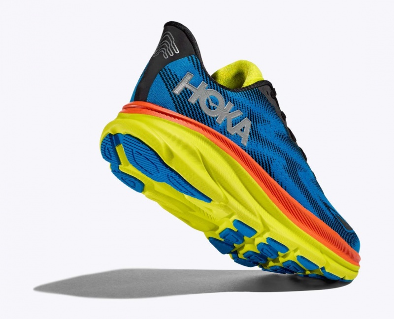 Women's HOKA Clifton 9 GTX Running Shoes Blue / Black | IGESZ-6481