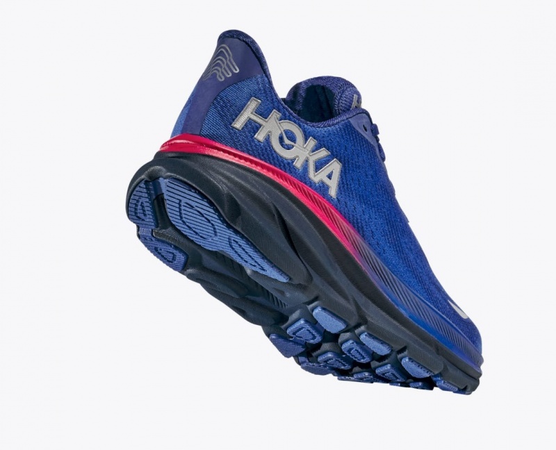 Women's HOKA Clifton 9 GTX Running Shoes Blue | WUDSG-9842