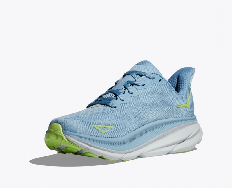 Women's HOKA Clifton 9 Running Shoes Light Blue | XPQYU-3719