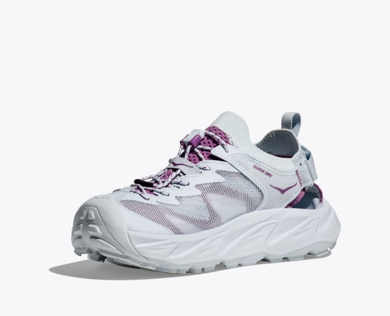 Women's HOKA Hopara 2 Sandals Grey / Purple | SOIVU-2457