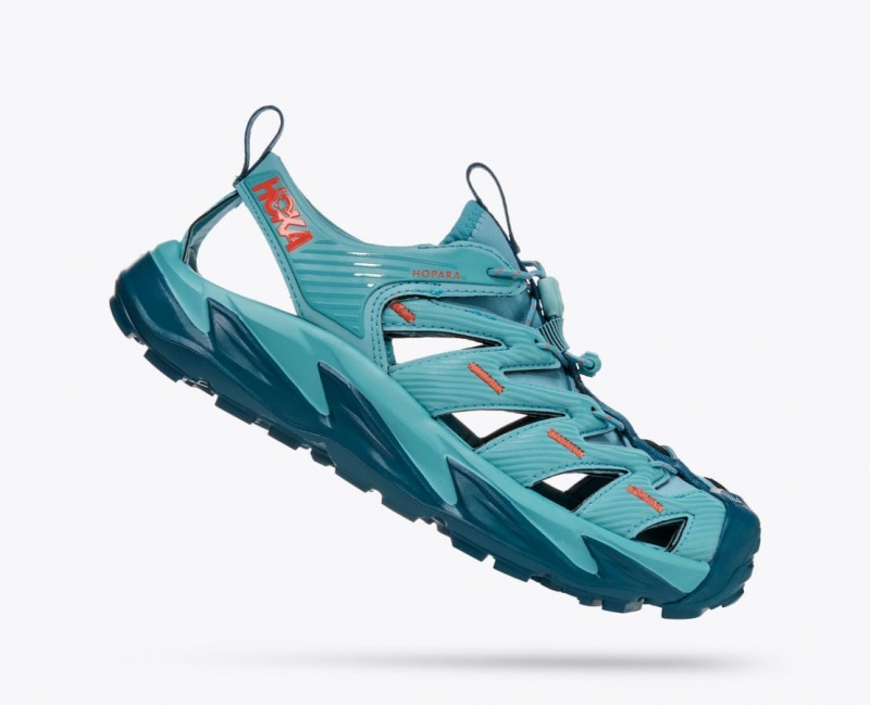 Women's HOKA Hopara Sandals Blue | LQDMO-0468