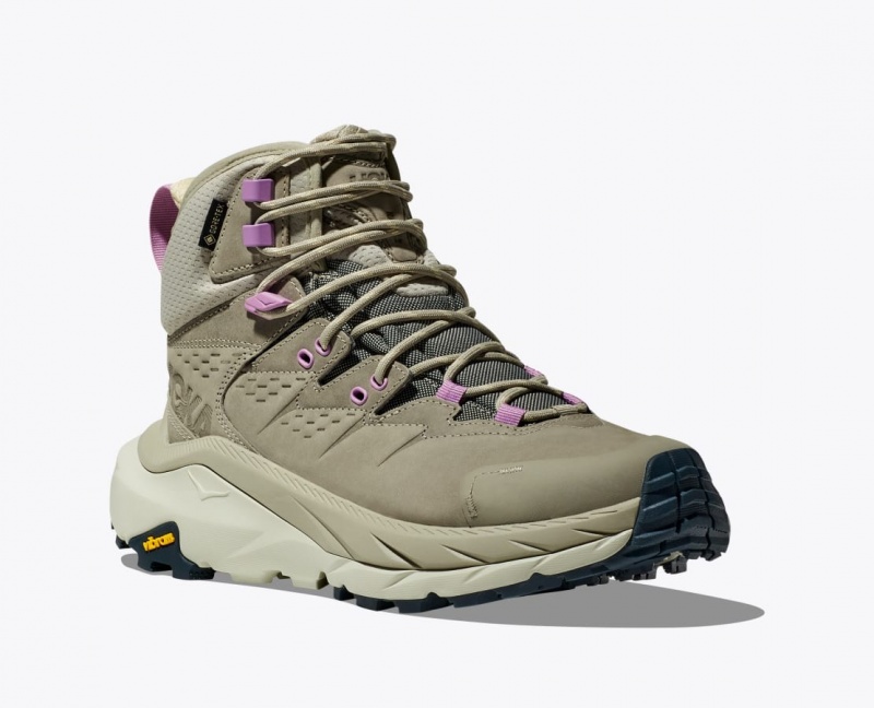 Women's HOKA Kaha 2 GTX Hiking Boots Light Olive | CQDXV-4583