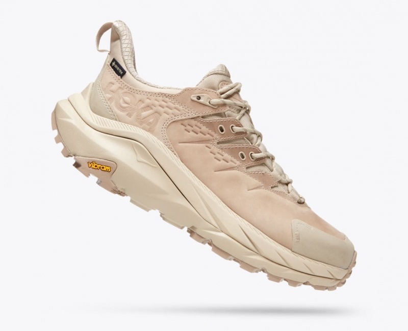 Women's HOKA Kaha 2 Low GTX Hiking Shoes Beige / Khaki | RQCLJ-0653